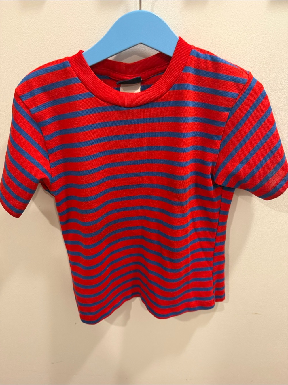 Kids Red & Blue Striped Short Sleeve Tee
